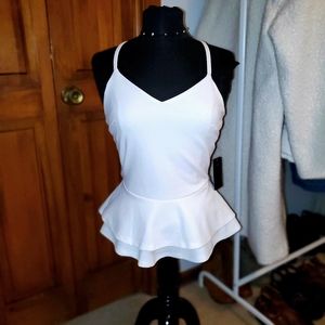 White Lace backless blouse